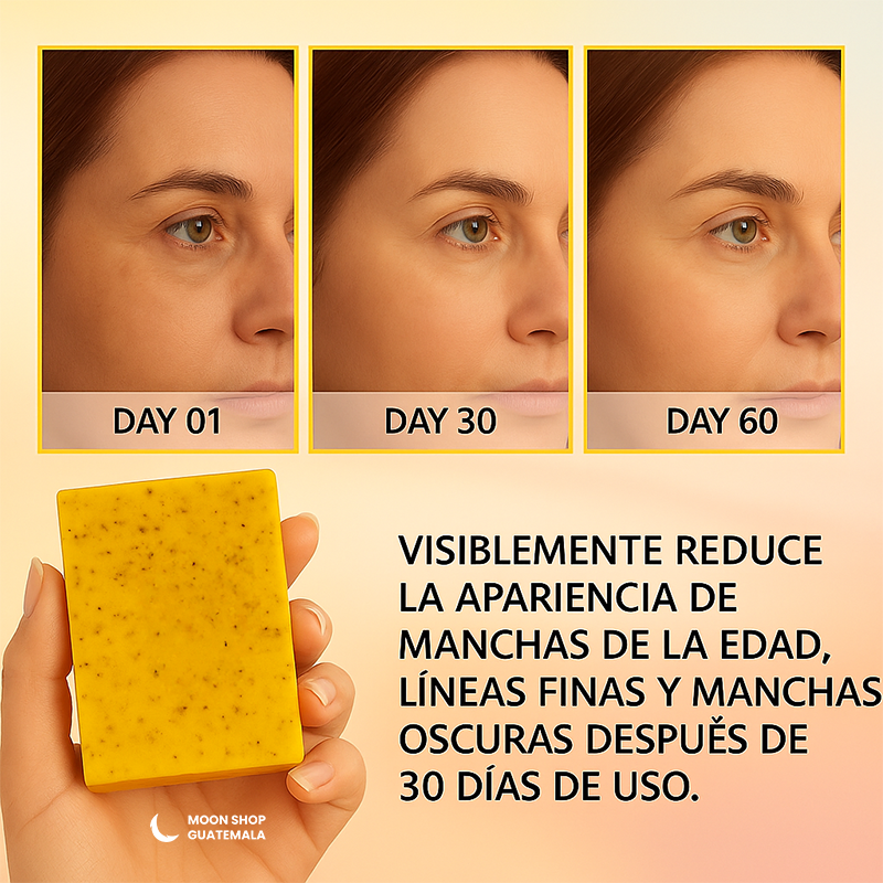 Jabón de cúrcuma con propiedades antiinflamatorias y antioxidantes para el rostro
