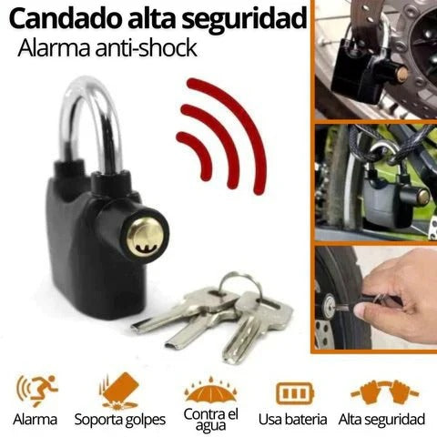 2X1🔥 Candado Anti-Robo con ALARMA 🔐