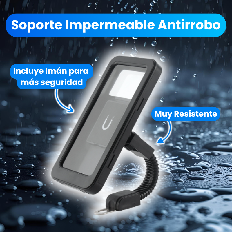 PROMO 🔥 SOPORTE IMPERMEABLE ANTIRROBO PARA MOTO