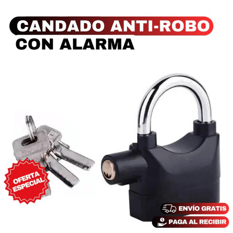 2X1🔥 Candado Anti-Robo con ALARMA 🔐