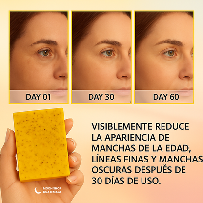Jabón de cúrcuma con propiedades antiinflamatorias y antioxidantes para el rostro